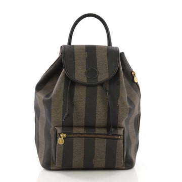 Fendi Pequin Front Pocket Backpack Coated Canvas Medium Brown