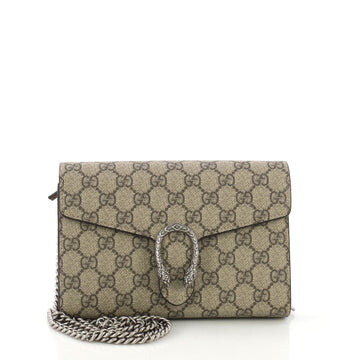 Gucci Dionysus Chain Wallet GG Coated Canvas Small Brown 40206/1