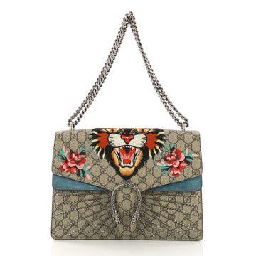 Gucci Dionysus Handbag Embellished GG Coated Canvas Medium Brown