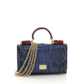 Dolce & Gabbana Sicily Wallet on Chain Python Mini Blue