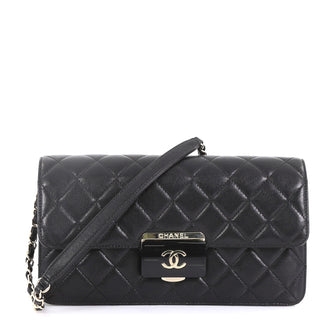 Chanel Beauty Lock Flap Bag Quilted Sheepskin Medium Black