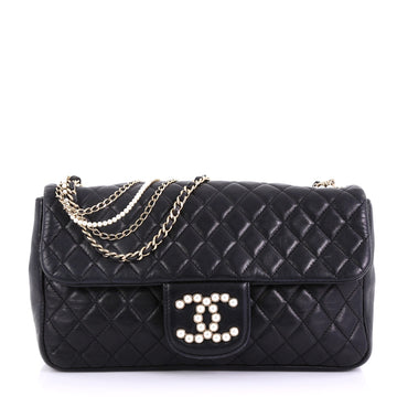 Chanel Westminster Pearl Chain Flap Bag Quilted Lambskin Medium