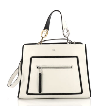 Fendi Runaway Handbag Leather Regular White