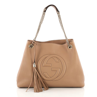 Gucci Soho Chain Strap Shoulder Bag Leather Medium Brown