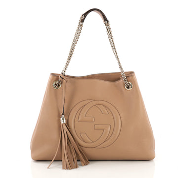 Gucci Soho Chain Strap Shoulder Bag Leather Medium Brown