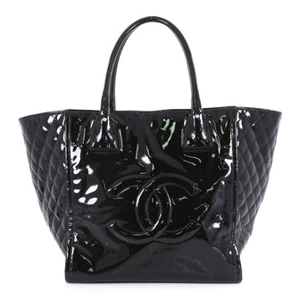 Chanel CC Zip Tote Quilted Patent Medium - Designer Handbag - Rebag