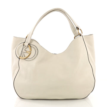 Gucci Twill Shoulder Bag Leather Neutral 40251/2