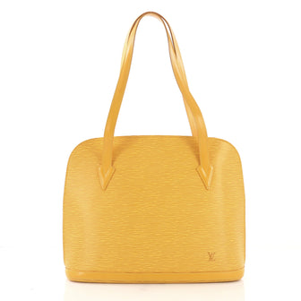 Louis Vuitton Lussac Handbag Epi Leather Yellow