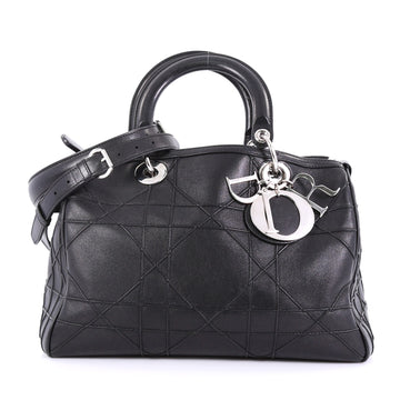Christian Dior Granville Polochon Handbag Cannage Quilt Leather