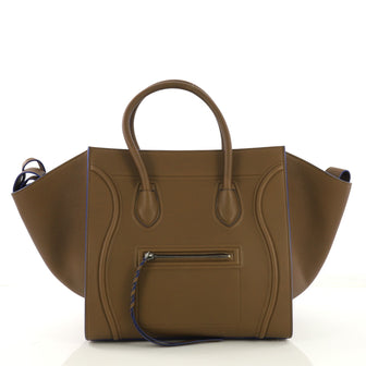 Celine Phantom Handbag Grainy Leather Medium Brown