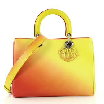 Christian Dior Diorissimo Tote Ombre Glazed Leather Medium Yellow