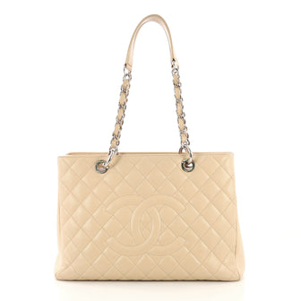 Chanel Grand Shopping Tote Quilted Caviar Neutral