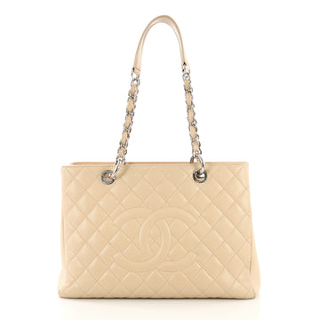 Chanel Grand Shopping Tote Quilted Caviar Neutral