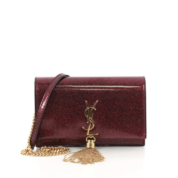 Saint Laurent Classic Monogram Tassel Chain Wallet Glitter Patent