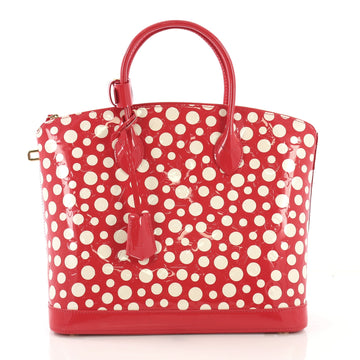 Louis Vuitton Lockit Handbag Monogram Vernis Kusama Infinity Dots MM