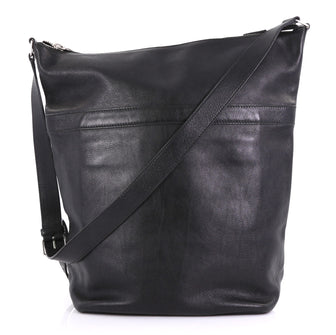 Saint Laurent Zip Bucket Tote Leather Large Black 4030438