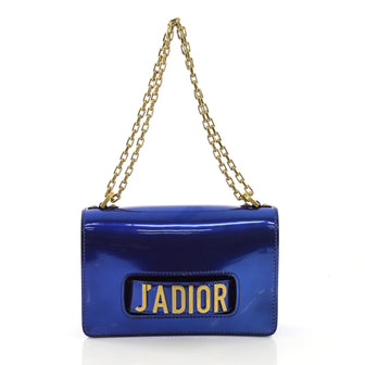 Christian Dior J'adior Flap Bag Patent Medium Blue