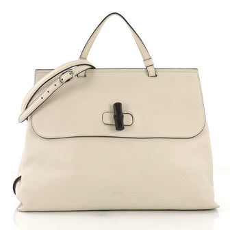 Gucci Bamboo Daily Top Handle Bag Leather Large Neutral