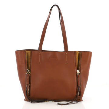 Chloe Milo Shopping Tote Leather Medium Brown