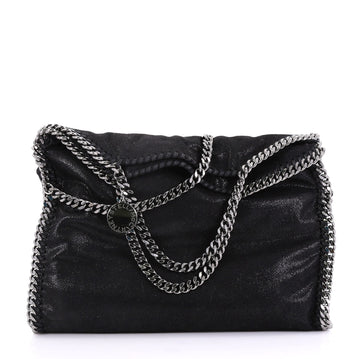 Stella McCartney Falabella Fold Over Bag Shaggy Deer Black