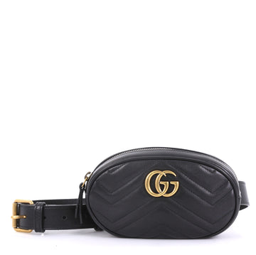 Gucci GG Marmont Belt Bag Matelasse Leather Black 403201