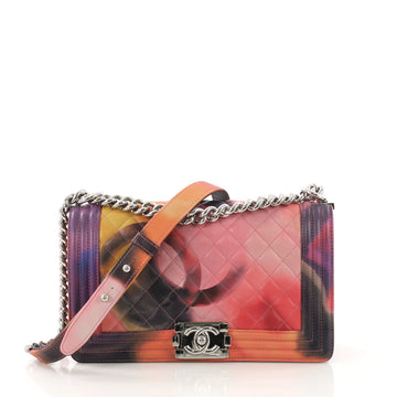 Chanel Flower Power Boy Flap Bag Quilted Lambskin Old Medium 403431