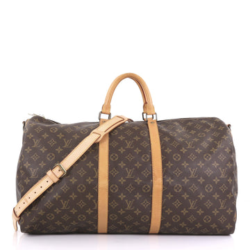 Louis Vuitton Keepall Bandouliere Bag Monogram Canvas 55 Brown