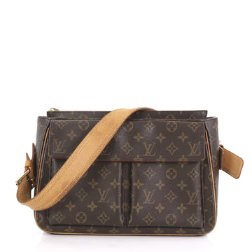 Louis Vuitton Viva Cite Handbag Monogram Canvas GM Brown
