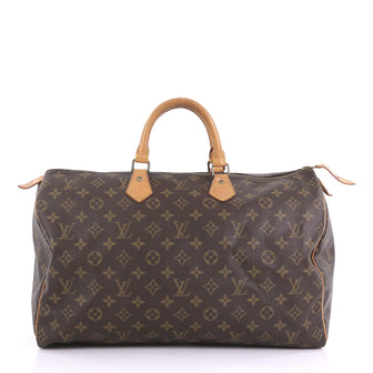 Louis Vuitton Speedy Handbag Monogram Canvas 40 Brown