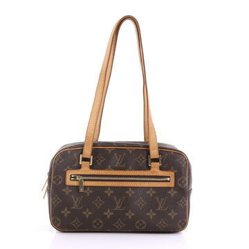 Louis Vuitton Cite Handbag Monogram Canvas MM Brown