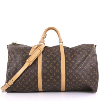 Louis Vuitton Keepall Bandouliere Bag Monogram Canvas 60 Brown