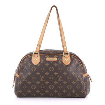 Louis Vuitton Montorgueil Handbag Monogram Canvas PM Brown