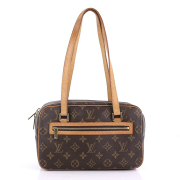 Louis Vuitton Cite Handbag Monogram Canvas MM Brown
