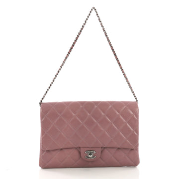 Chanel Clutch with Chain Quilted Caviar Purple