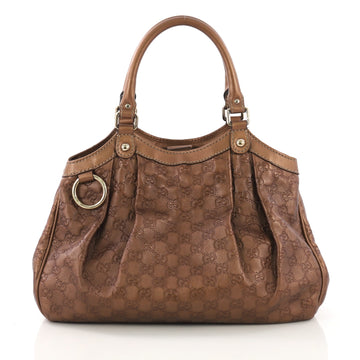 Gucci Sukey Tote Guccissima Leather Medium Brown