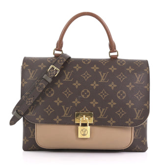 Louis Vuitton Marignan Handbag Monogram Canvas with Leather Brown