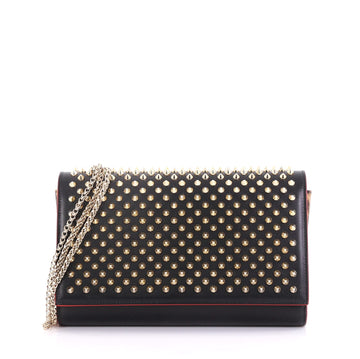 Christian Louboutin Paloma Clutch Spiked Leather Black 403711
