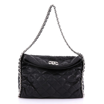 Chanel Chain Around Hobo Quilted Washed Lambskin Black