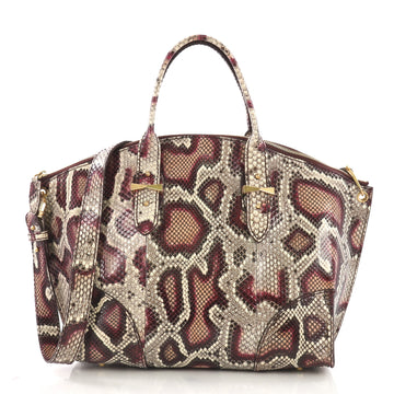 Alexander McQueen Legend Convertible Satchel Python Large Purple