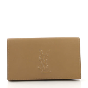 Saint Laurent Belle de Jour Clutch Leather Large Neutral