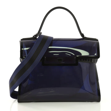 Delvaux Tempete Top Handle Bag Vinyl GM Blue