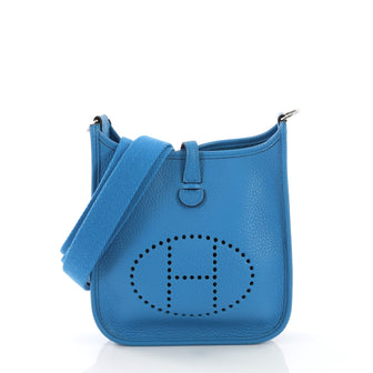 Hermes Evelyne Crossbody Gen III Togo TPM Blue
