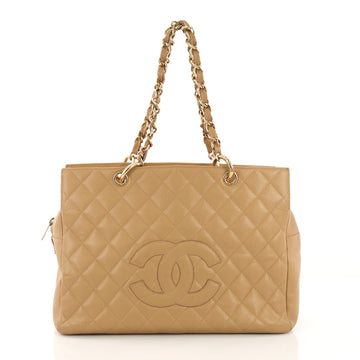 Chanel Grand Timeless Shopping Tote Quilted Caviar Neutral