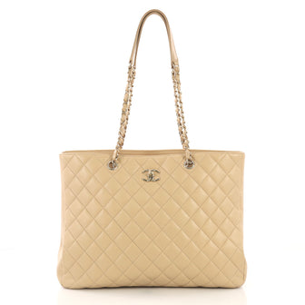 Chanel Classic CC Shopping Tote Quilted Calfskin Large Neutral