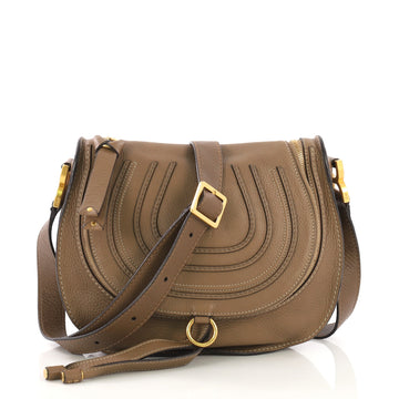 Chloe Marcie Zip Crossbody Bag Leather Medium Brown