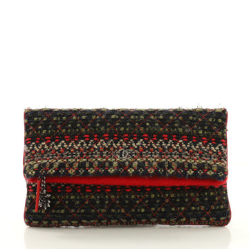 Chanel Paris-Salzburg Edelweiss Clutch Quilted Tweed Red