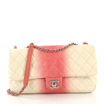 Chanel CC Chain Flap Bag Quilted Ombre Caviar Large Pink