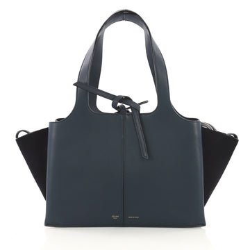 Celine Tri-Fold Shoulder Bag Grained Calfskin Small Blue 4041949