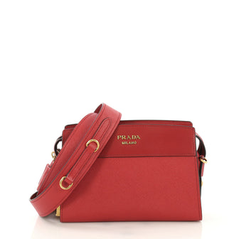 Prada Esplanade Crossbody Bag Saffiano Leather Small Red 404196