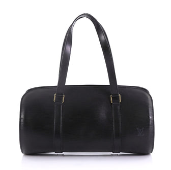 Louis Vuitton Soufflot Handbag Epi Leather Black